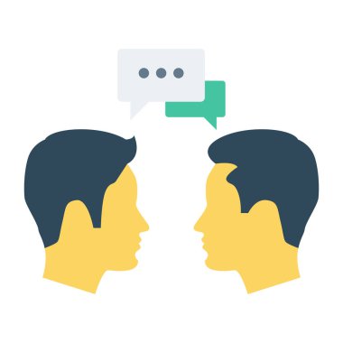  İnsan Kaynakları Düz ikon vektör çizimi. toplantı