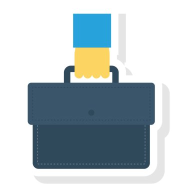  İnsan Kaynakları Düz ikon vektör çizimi. çanta