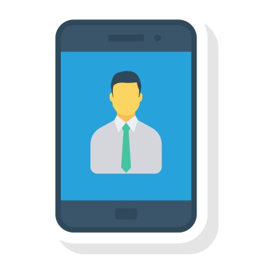  İnsan Kaynakları Düz ikon vektör çizimi. akıllı telefon