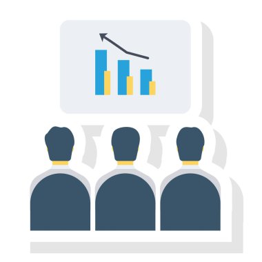  İnsan Kaynakları Düz ikon vektör çizimi. iş adamları 