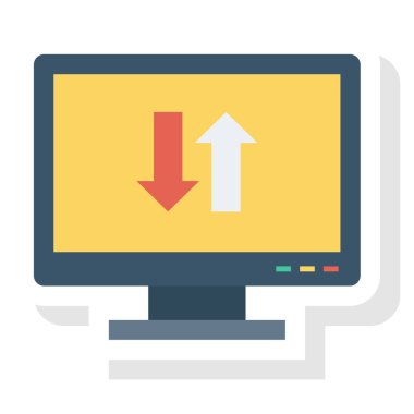 Düz simge, vektör illüstrasyonu sunuluyor. bilgisayar
