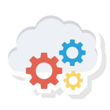 Düz simge, vektör illüstrasyonu sunuluyor. bulut 