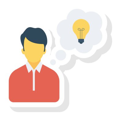  İnsan Kaynakları Düz ikon vektör çizimi. fikir