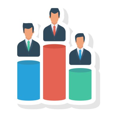  İnsan Kaynakları Düz ikon vektör çizimi. iş adamları 