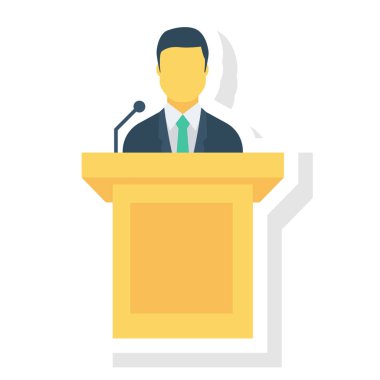  İnsan Kaynakları Düz ikon vektör çizimi. hoparlör 