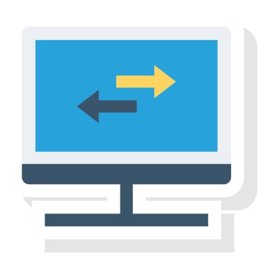 Düz simge, vektör illüstrasyonu sunuluyor. bilgisayar