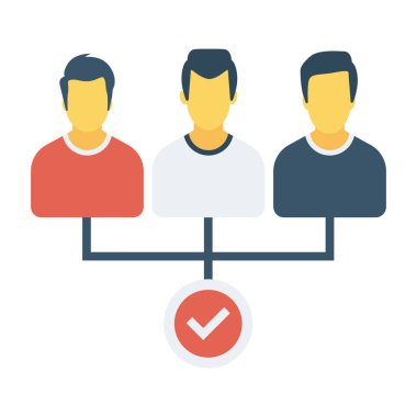  İnsan Kaynakları Düz ikon vektör çizimi. takım