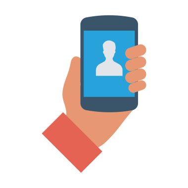  İnsan Kaynakları Düz ikon vektör çizimi. akıllı telefon