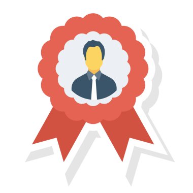  İnsan Kaynakları Düz ikon vektör çizimi. ödül