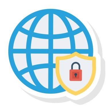 Düz simge, vektör illüstrasyonu sunuluyor. güvenlik