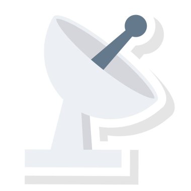 Düz simge, vektör illüstrasyonu sunuluyor. uydu