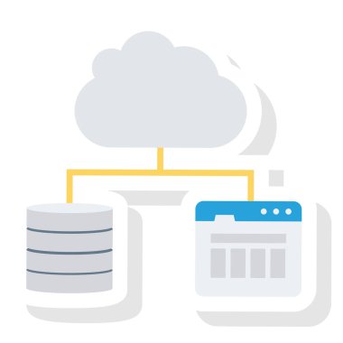 Düz simge, vektör illüstrasyonu sunuluyor. bulut