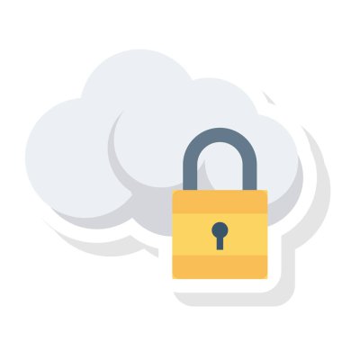 Düz simge, vektör illüstrasyonu sunuluyor. bulut teknolojisi