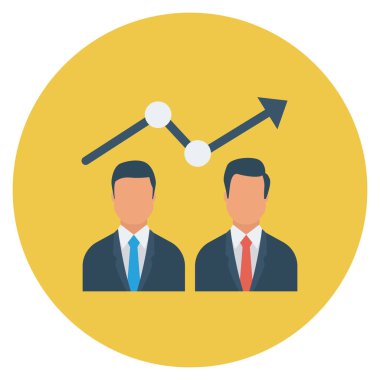  İnsan Kaynakları Düz ikon vektör çizimi. iş adamları