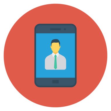  İnsan Kaynakları Düz ikon vektör çizimi. akıllı telefon