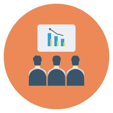  İnsan Kaynakları Düz ikon vektör çizimi. iş adamları