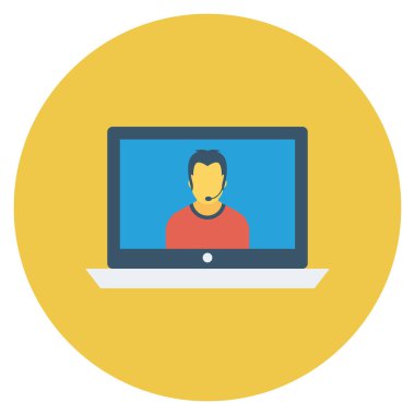  İnsan Kaynakları Düz ikon vektör çizimi. sohbet