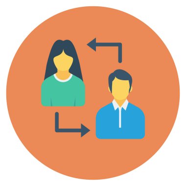  İnsan Kaynakları Düz ikon vektör çizimi. iş adamları