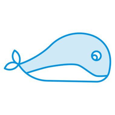 Okyanus ve Deniz Çizgisi doğa için simgeler, balina