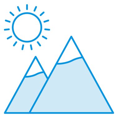 Okyanus ve Deniz Hattı Ayrıntılı simge. dağlar
