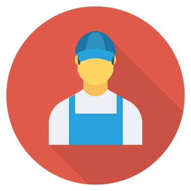 İnsan Kaynakları Düz simgesi, vektör, işçi 