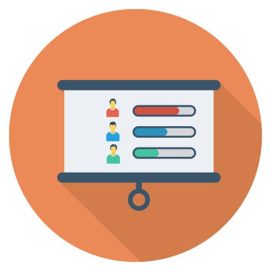 İnsan Kaynakları Düz simgesi, vektör, grafik