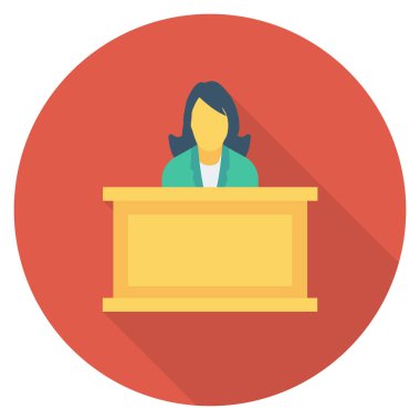 İnsan Kaynakları Düz simgesi, vektör, hoparlör 