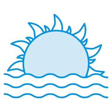 Okyanus ve Deniz Çizgisi simgesi, gündoğumu 