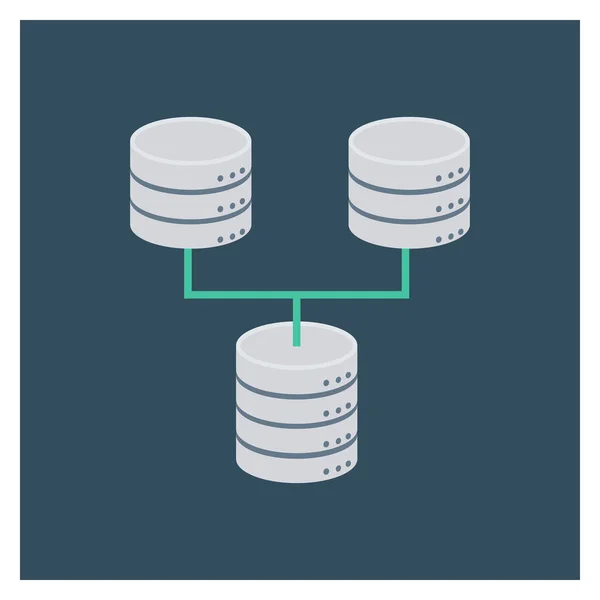 Hébergement Icônes Plates Pour Base Données Réseau — Image vectorielle