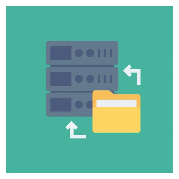 Hosting Flat Icons Database Storage — Stock Vector