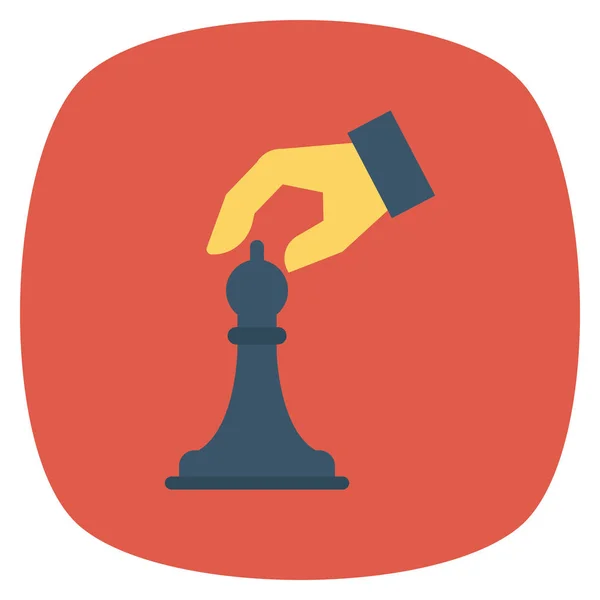 Human Resource Flat Icon Vector Illustration Chess Player — 스톡 벡터