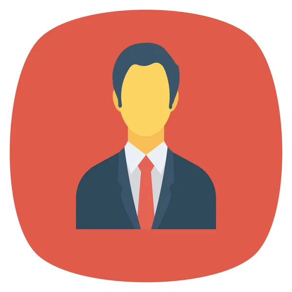 Human Resources Flat Business Icon Businessman — Stock Vector