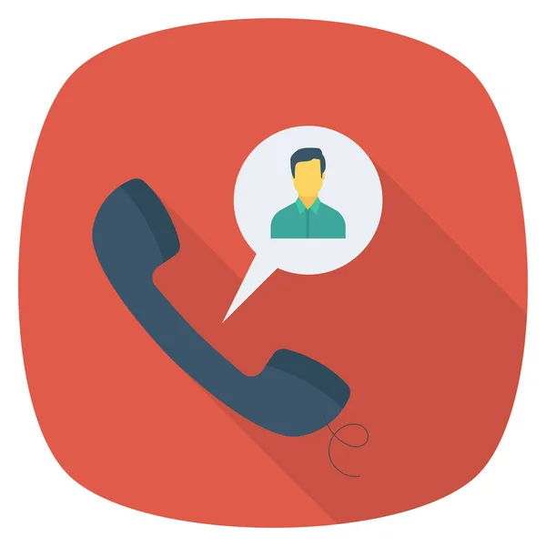 Human Resources Flat Business Icon Phone Call — Stock Vector