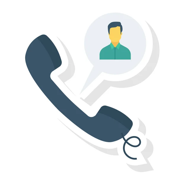 Human Resource Flat Icon Vector Illustration Phone Call — Stock Vector