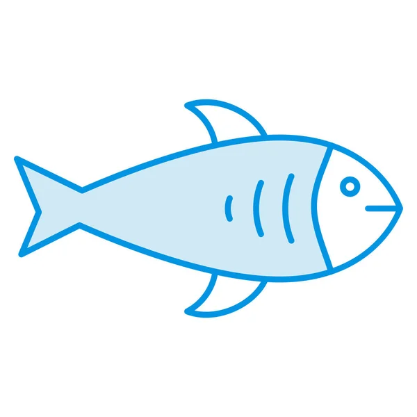 Ocean Sea Line Icon Ocean Sea Fish — ストックベクタ