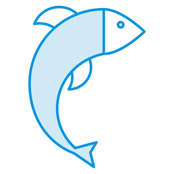 Ocean Sea Line Icon Ocean Sea Fish — ストックベクタ