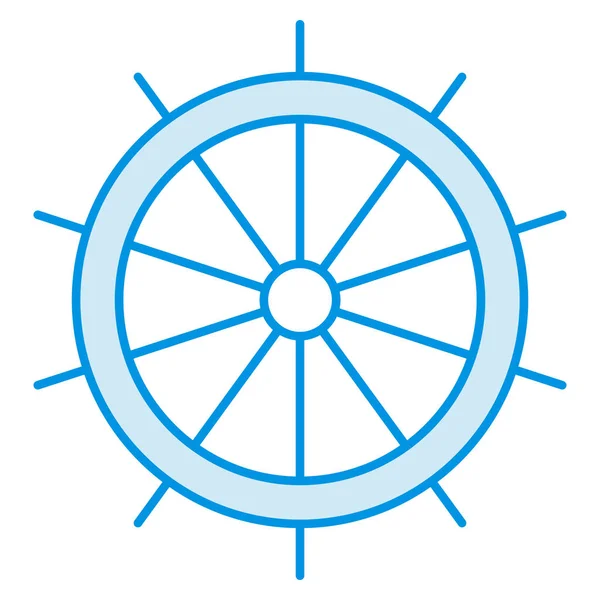 Ocean Sea Line Icon Ocean Sea Wheel — Stock Vector