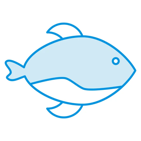 Ocean Sea Line Icon Fish — Stock Vector