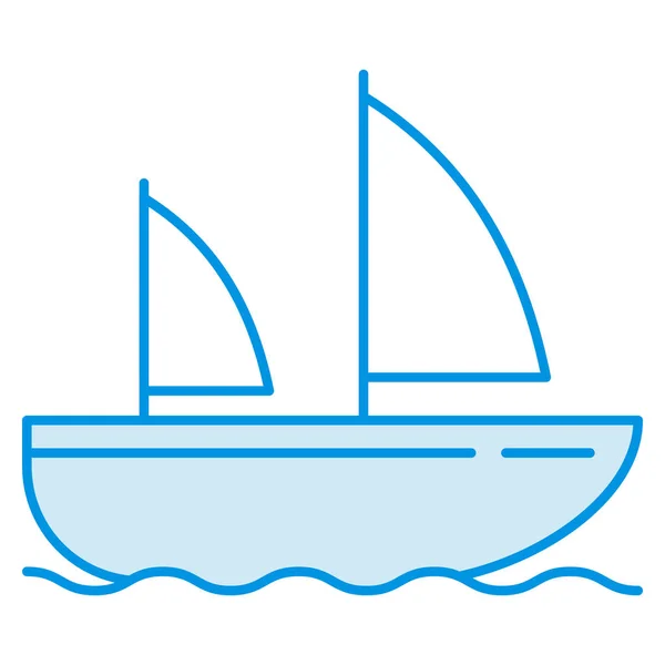 Ocean Sea Line Icon Boat — 스톡 벡터