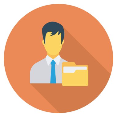 İnsan Kaynakları Düz simgesi, vektör, belge 