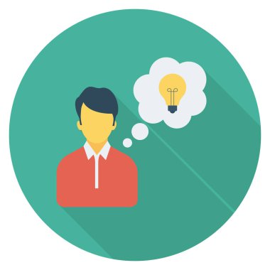 İnsan Kaynakları Düz simgesi, vektör, fikir 