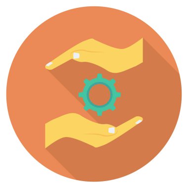 İnsan Kaynakları Düz simgesi, vektör, dişli 