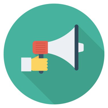 İnsan Kaynakları Düz simgesi, vektör, hoparlör