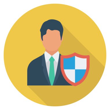 İnsan Kaynakları Düz simgesi, vektör, iş adamı 