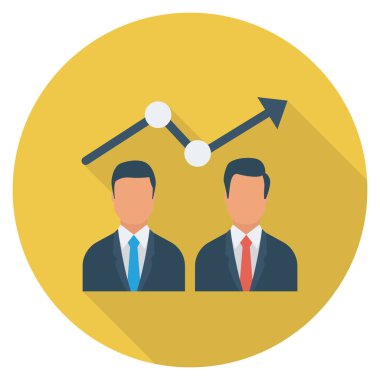 İnsan Kaynakları Düz simgesi, vektör, büyüme 