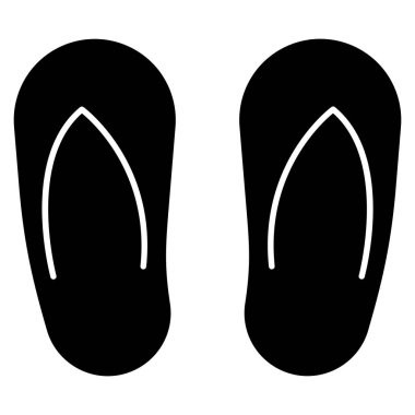 Parmak arası terlikler için okyanus ve deniz çizgisi simgesi 