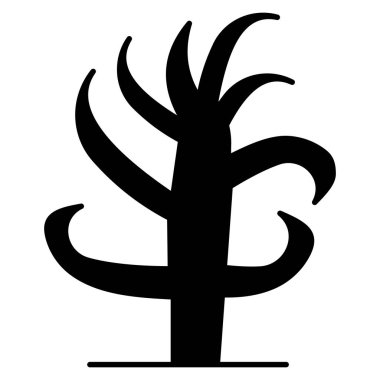 Okyanus ve deniz çizgisi simgesi. bitki