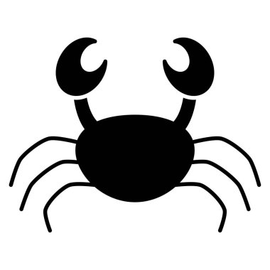 Okyanus ve Deniz Çizgisi ikonu. yengeç