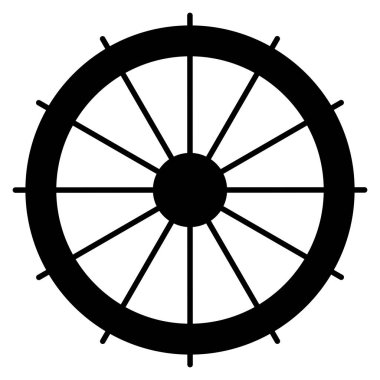 Okyanus ve deniz çizgisi simgesi. tekerlek