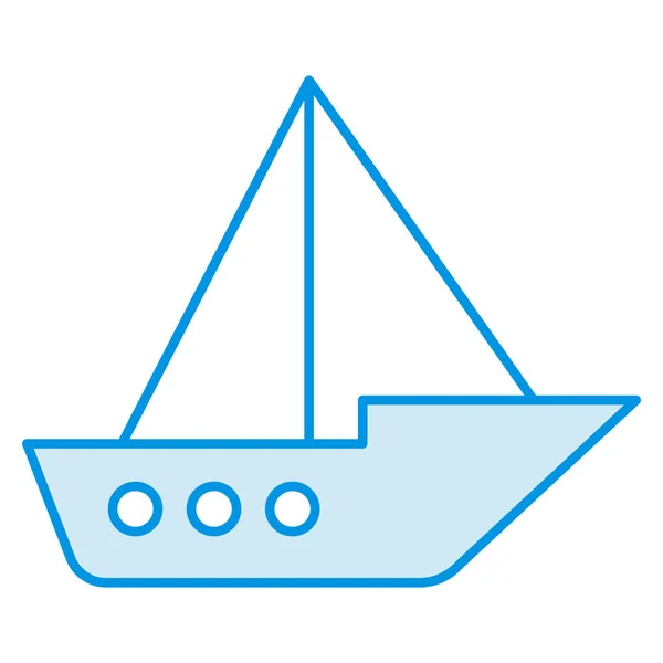 Ocean Sea Line Icon Boat — ストックベクタ